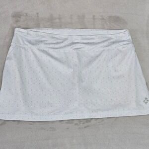 Jofit Womens Athletic Skort Sz XL White Gray Geometric Print Golf Tennis
